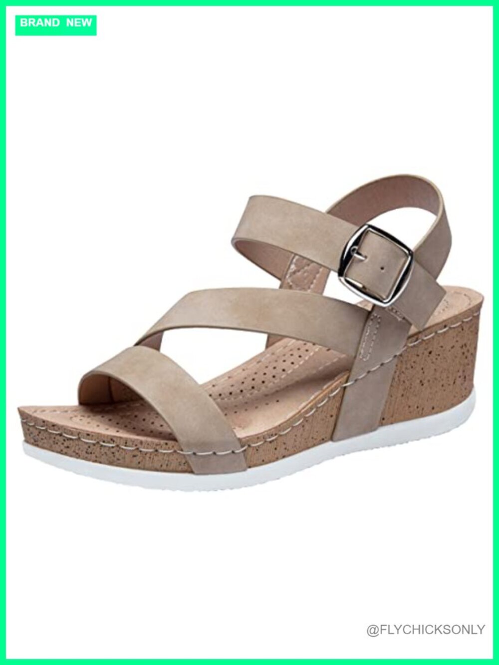Jeossy Women's Platform Wedge Sandals Open Toe Adjustable Ankle Strap Faux